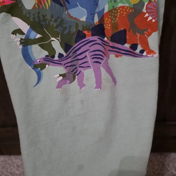 Dinosaur Print Kids Shirt - Green - Picture 2 of 3